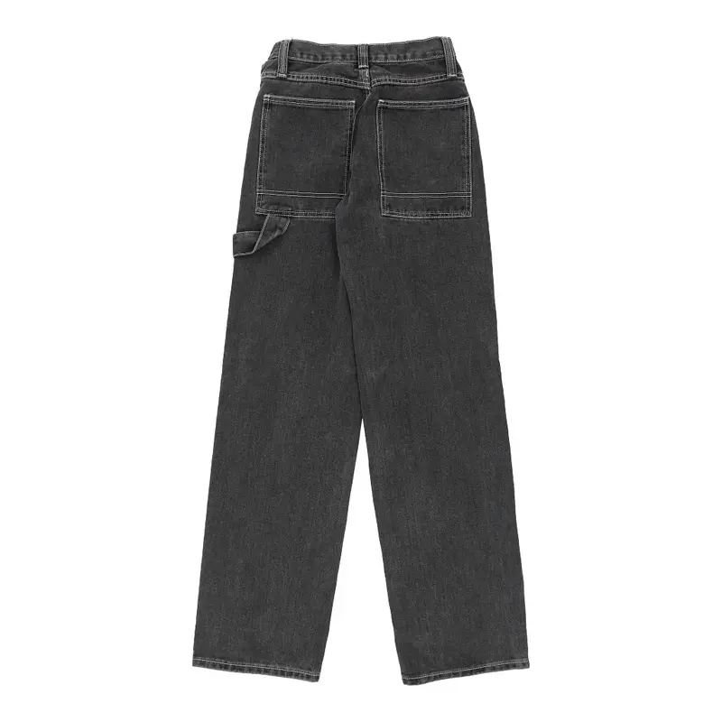 J.Galt Wide Leg Carpenter Jeans - 26W UK 6 Black Cotton