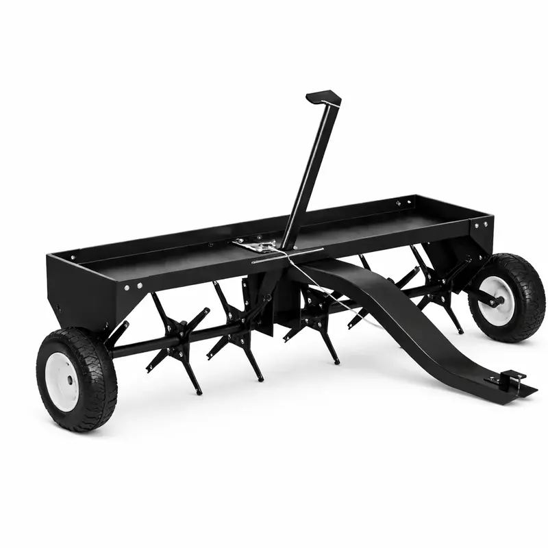 Garvee 40 Tow-Behind Lawn Plug Aerator for Tractor, Heavy-Duty Steel Tines, Universal Hitch, Weight Tray & Inflatable Wheels...