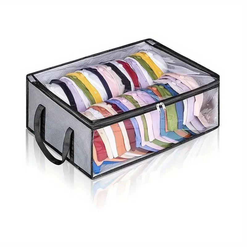 Hat Storage Bag, 1 Count Lightweight Hat Organizer with Sturdy Handle & Clear Window & Zipper, Foldable Hat Storage Organizer...