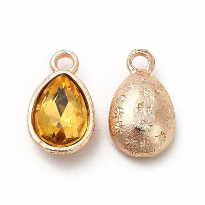 Faceted Glass Rhinestone Pendants