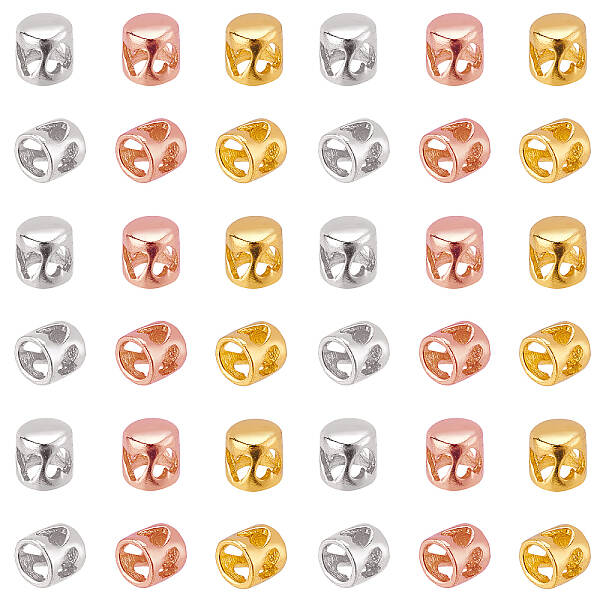120pcs 3 Colors Hammered Brass Cord End Caps