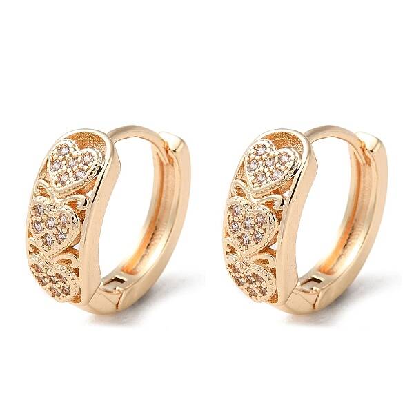 Rack Plating Brass Micro Pave Cubic Zirconia Hoop Earrings