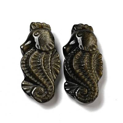 Natural Golden Sheen Obsidian Pendants