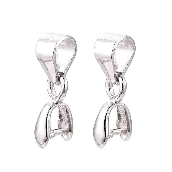 Anti-Tarnish Rhodium Plated 925 Sterling Silver Ice Pick Pinch Bails