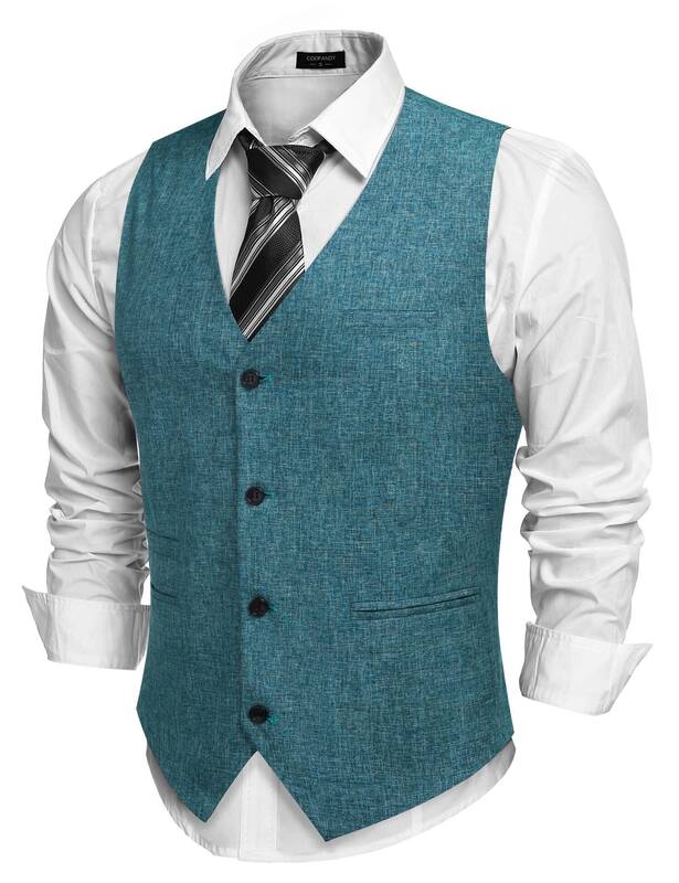 Waistcoat Business Vests (US Only), Peacock Blue / XL