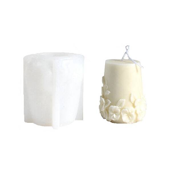 3D Pillar with Flower DIY Candle Silicone Molds