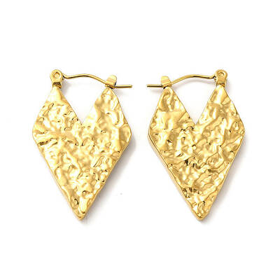 Ion Plating(IP) 304 Stainless Steel Heart Hoop Earrings for Women