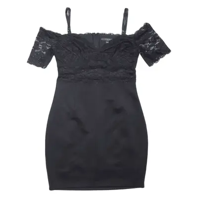 GUESS Off Shoulder Pencil Dress Black Lace Short Sleeve Short Womens UK 8