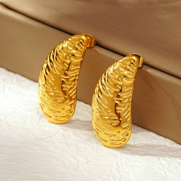 Stainless Steel Teardrop Stud Earrings for Women's Daily Wear