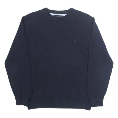 TOMMY HILFIGER Mens Jumper Blue Tight Knit L