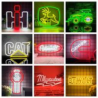 International Harvester Neon Signs for Wall Decor Dimmable IH Farmall Tractor Vehicle Neon Light USB Powered for Farm Bedroom...
