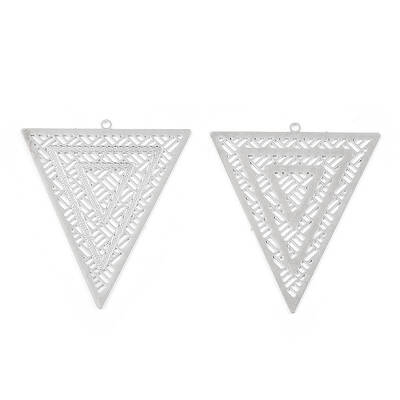 Rack Plating Brass Filigree Pendants
