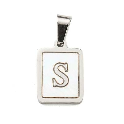 304 Stainless Steel Pave Natural White Shell Pendants