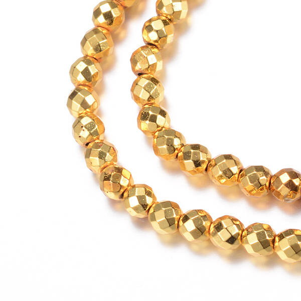 Electroplate Non-magnetic Synthetic Hematite Bead Strands