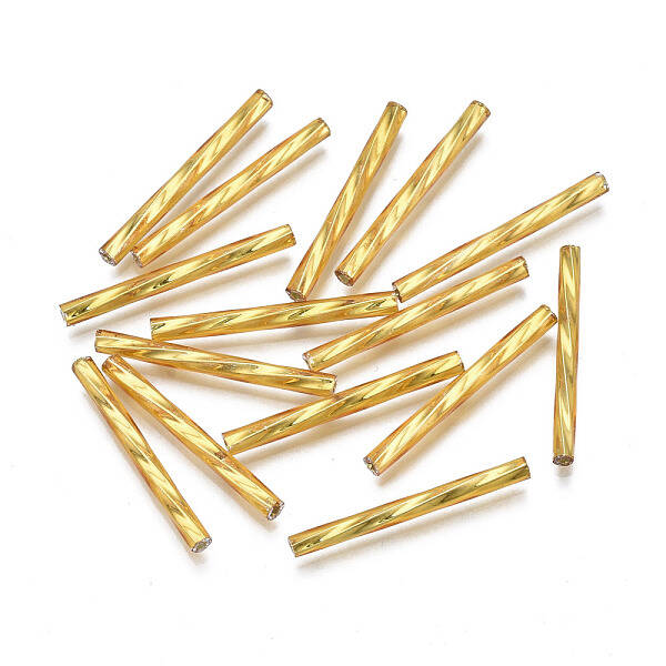 Opaque Glass Twisted Bugle Beads