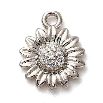 Brass Micro Pave Cubic Zirconia Pendants