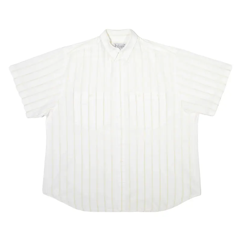 HIM Mens Shirt White Striped 2XL