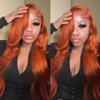 Daules Ginger Orange 13x4/13X6  Front Body Wave Wig HD  Front Human Hair Wigs transparent frontal wig