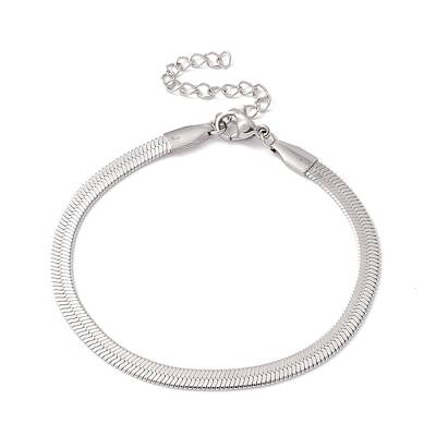 Non-Tarnish 304 Stainless Steel Herringbone Chains Bracelet for Men Women