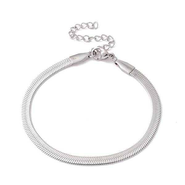Non-Tarnish 304 Stainless Steel Herringbone Chains Bracelet for Men Women