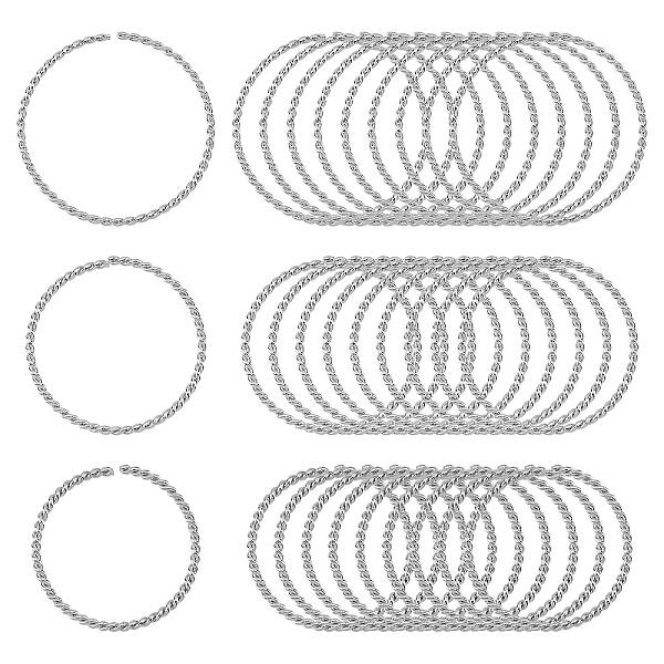 UNICRAFTALE 30pcs 3 Sizes Quick Link Connectors 304 Stainless Steel Round Linking Rings Frames Connectors for Bracelet Neckla...