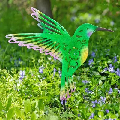 Fluttering Friends Silhouette Garden Stake - Butterfly - Green