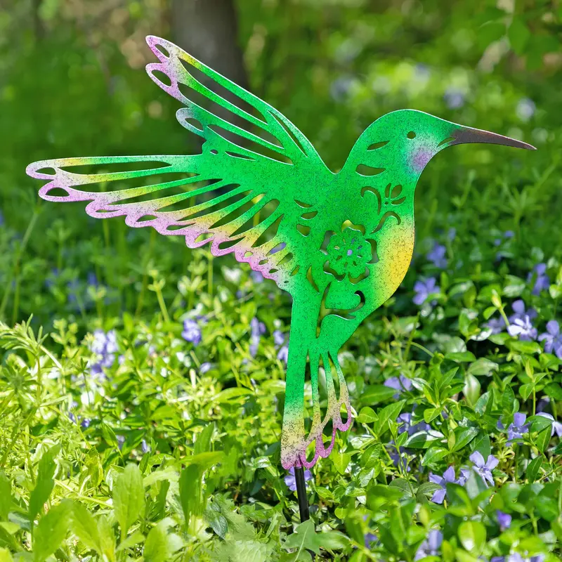 Fluttering Friends Silhouette Garden Stake - Butterfly - Green