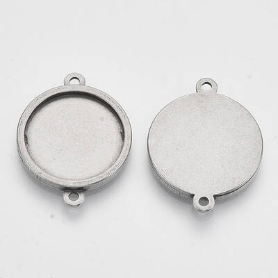 Non-Tarnish 201 Stainless Steel Cabochon Connector Settings