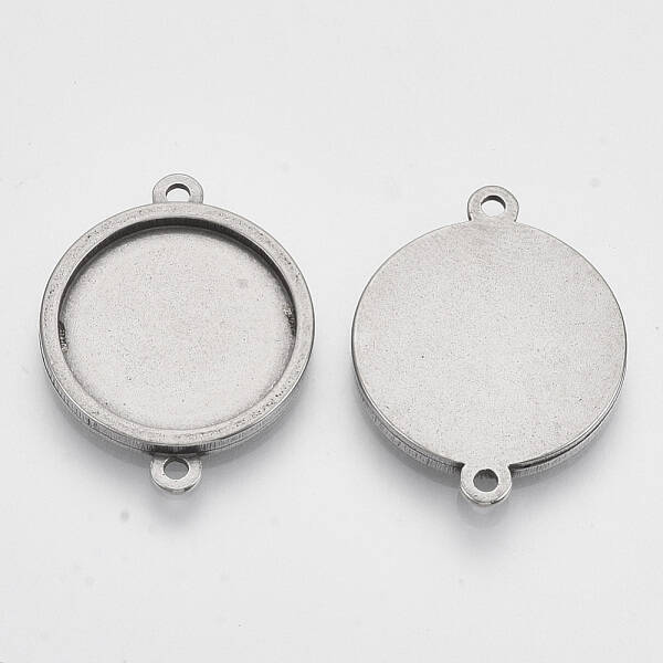 Non-Tarnish 201 Stainless Steel Cabochon Connector Settings