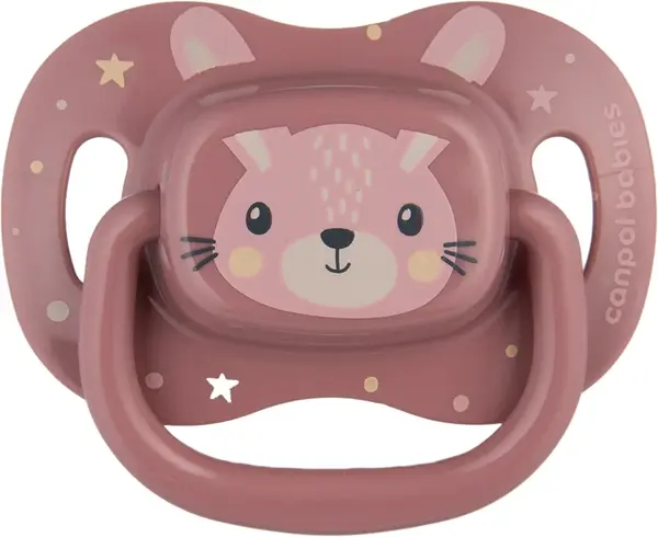 Canpol babies Cute Animals 6-18m pink pacifier 1pc