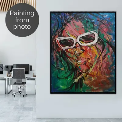 Abstract Custom Portrait Paintings From Photo Original Colorful Figurative Art Watercolor Painting Wall Decor | PAINTING FROM...
