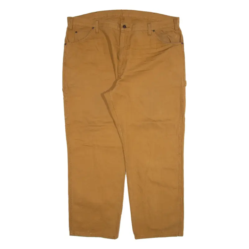 DICKIES Carpenter Mens Trousers Beige Regular Straight W42 L30