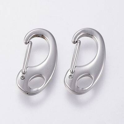 Non-Tarnish 304 Stainless Steel Push Gate Snap Keychain Clasp Findings