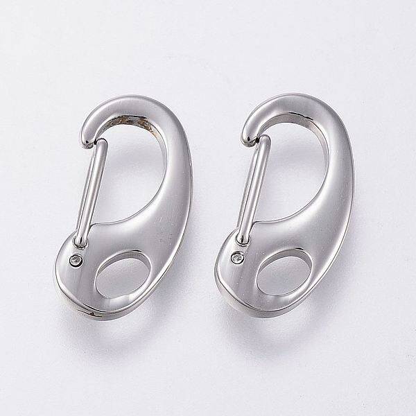 Non-Tarnish 304 Stainless Steel Push Gate Snap Keychain Clasp Findings