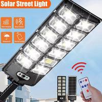Solar Street Light Solar Wall Light Outdoor, 6500K 1000LM 504 LED Solar Parking Lot Street Light Dusk To Dawn, Solar Flood Li...