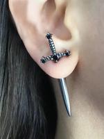 Punk Style Sword Design Thick Studs Earrings, Fashionable Jewelry for Women & Men, Trendy All-match & Exquisite Jewelry for B...