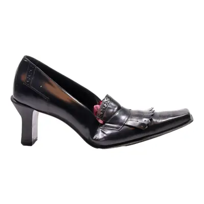 BALLY Pump Heels Black Leather Womens UK 8