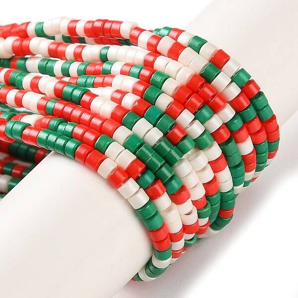 Christmas Theme Handmade Czech Lampwork Beads Strands