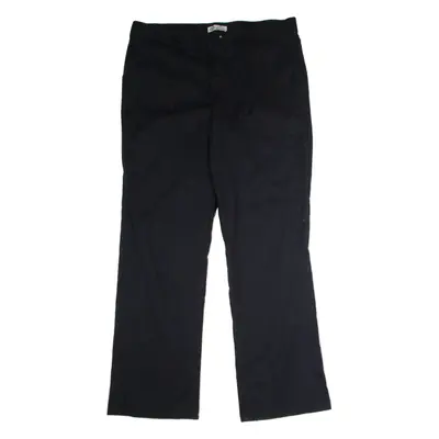 DICKIES Workwear Womens Twill Trousers Black Regular Wide-Leg W36 L31