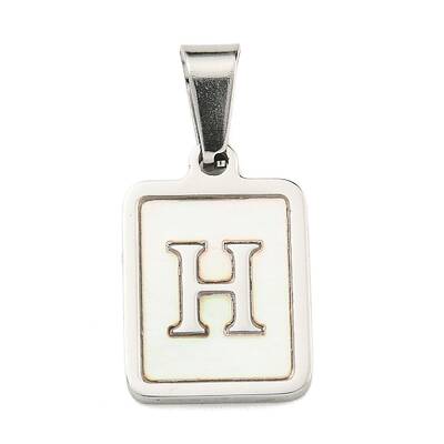 304 Stainless Steel Pave Natural White Shell Pendants