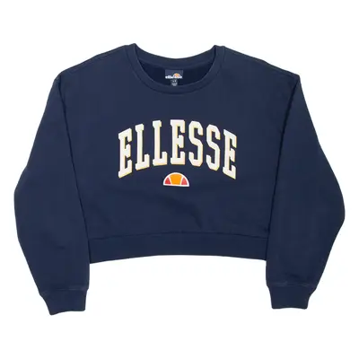 ELLESSE Cropped Womens Sweatshirt Blue UK 8