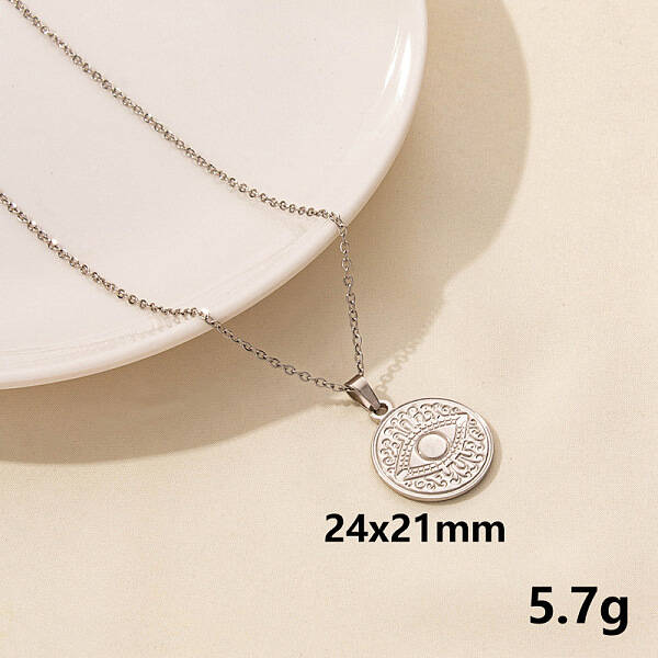 304 Stainless Steel Geometric Pendant Necklaces