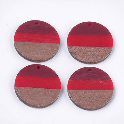 Tri-color Resin & Walnut Wood Pendants