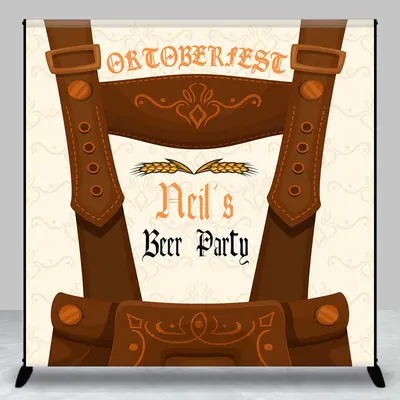 Custom Name Wheat Oktoberfest Beer Party Backdrop