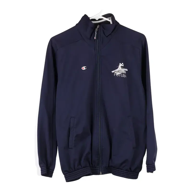 Age 13-14 Champion Track Jacket - Large Navy Polyester