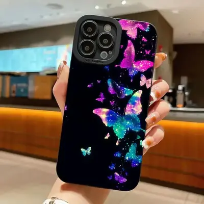 Colorful Dream Butterfly Pattern Phone Case, 1 Count Decorative Phone Protector Cover Compatible With iPhone 11 12 13 14 15 ...