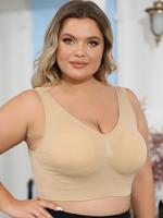Plus Size Deep V Neck Wireless Bras for Women, Casual Padded Seamless Push Up Lingerie Top, Lingerie for Women, Fall Wear 202...