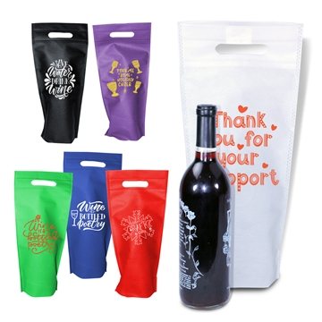 150 Custom Thrifty Single Bottle Wine Bag - Heat Sealed