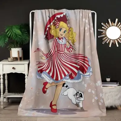 Anime Candy Blanket, All-Season Comfort Wrap for Sofa, Office, Travel - Digital Print Glam Style, Ideal Christmas Birthday Gi...
