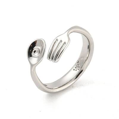 Spoon & Fork Brass Open Cuff Rings